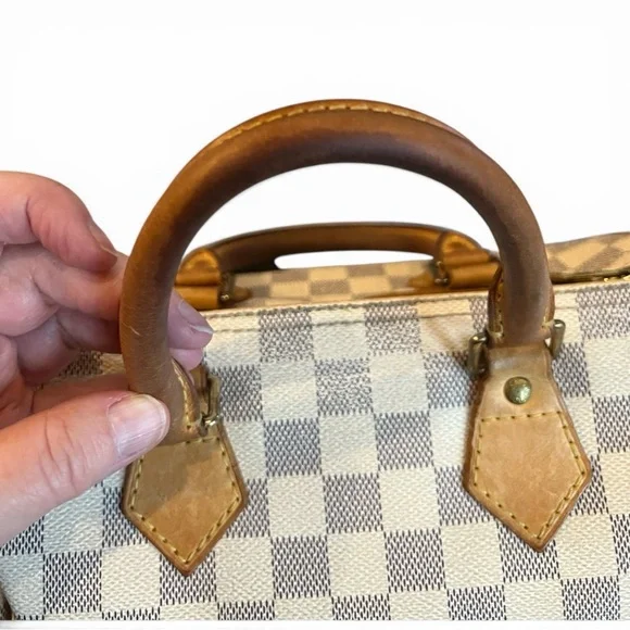 LV Speedy 25 Damier AzurAuthentic Louis Vuitton Satchelwith COA